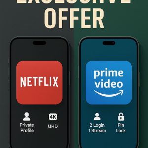 Home netflix share + prime video share account 1 month subscription